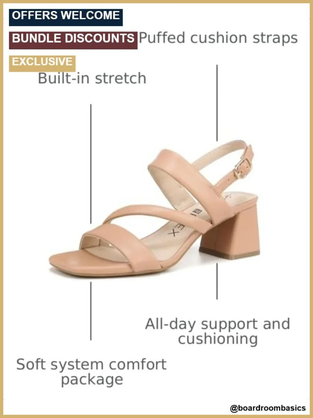 Women's Celia Dress Sandals Strappy Ankle Strap Heeled Sandals Comfort
